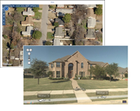 Bird's eye view and Google Street View